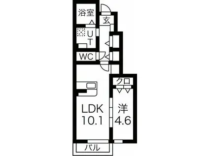 ソワサントゥカンズ(1LDK/1階)の間取り写真