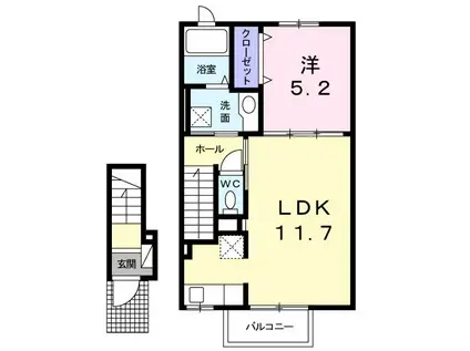 ミニー・ハウス(1LDK/2階)の間取り写真