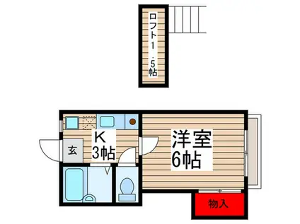 サンシティ津田沼(1K/1階)の間取り写真