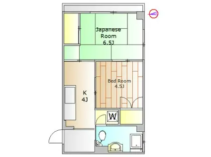 オオトリマンション(2K/3階)の間取り写真