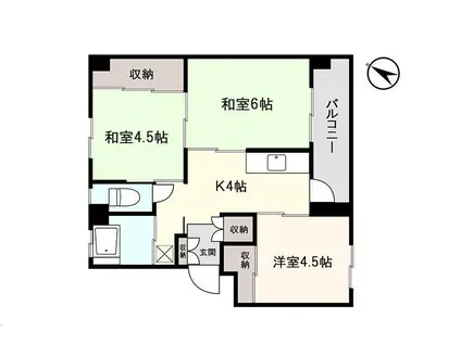 アシスト秋田マンションI(3K/4階)の間取り写真
