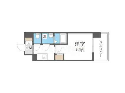 エスリードレジデンス大阪福島シティスクエア(1K/2階)の間取り写真