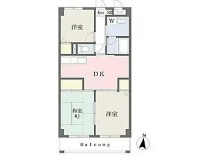 ファインコーポ松原(3DK/1階)の間取り写真