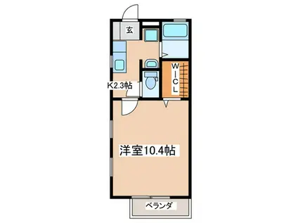 湘南グリーンハイツ(1K/2階)の間取り写真