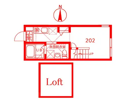 ピスタチオ(1K/2階)の間取り写真