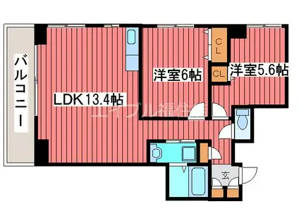 ドリームアヴェニュー広和NO16(2LDK/7階)の間取り写真