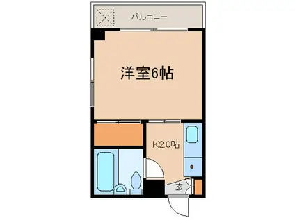 伊藤ハイツ(1K/3階)の間取り写真