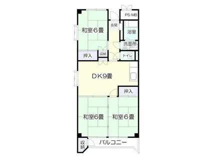 サンシティ・アベ(3DK/4階)の間取り写真