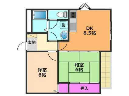 ETOILE MT2(2DK/2階)の間取り写真