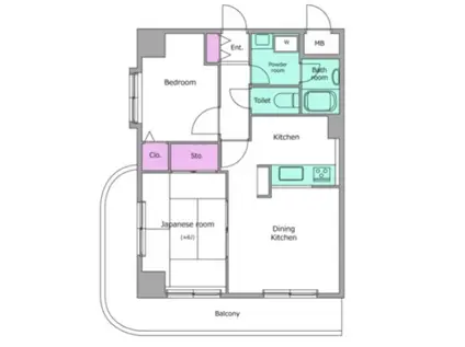 ビエラコート南浦和(2LDK/3階)の間取り写真