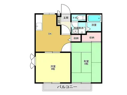 セトル上白根B棟(2DK/2階)の間取り写真