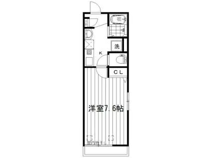 マハロハイム(1K/3階)の間取り写真