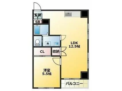 アパートメントハウスイマイ(1LDK/3階)の間取り写真