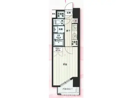 NO.103 ST.DOWN TOWN HAKATA(1K/9階)の間取り写真