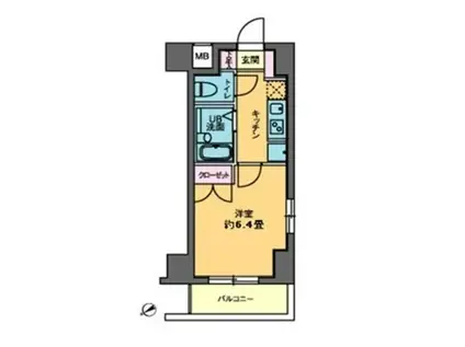 カスタリア要町(1K/7階)の間取り写真