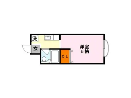 ジョイフル草津(1K/3階)の間取り写真