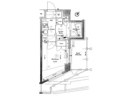 アクサス西新宿アジールコート(1K/6階)の間取り写真