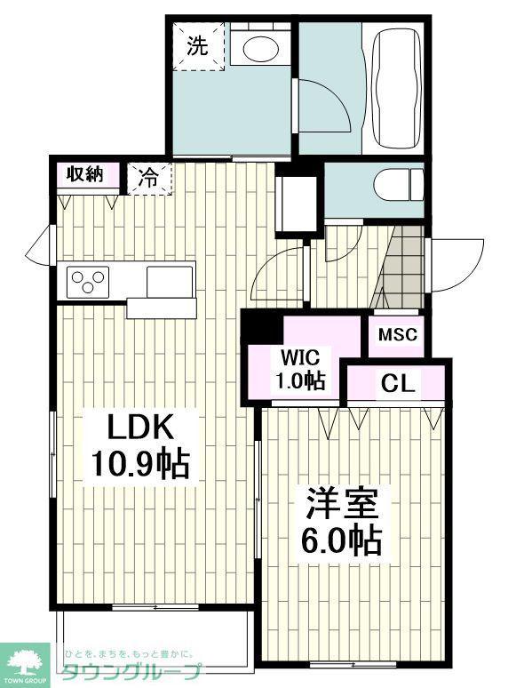 鵠沼石上2丁目メゾン(1DK/1階)の間取り写真