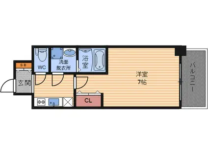 コスモリード大阪福島(1K/3階)の間取り写真