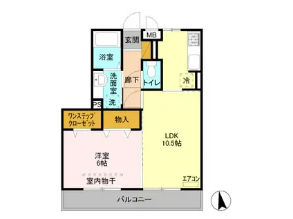 グレイスリーフ(1LDK/3階)の間取り写真