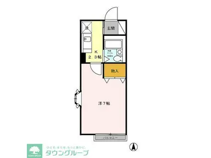 エントピア新秋津(1K/2階)の間取り写真