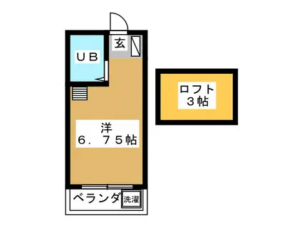ハイツAOKI(ワンルーム/2階)の間取り写真