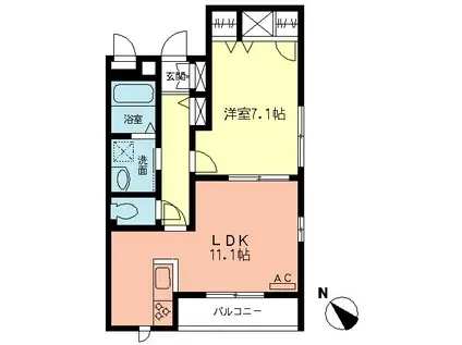 グリーンヒル橋本F(1LDK/2階)の間取り写真