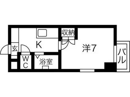 アイショウプラザ旭ヶ丘V(1K/4階)の間取り写真