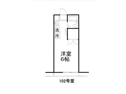 ルーフトミタ(ワンルーム/1階)の間取り写真
