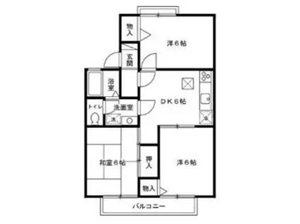コージーコート新田(1LDK/4階)の間取り写真