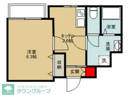 DEAR COURT(1K/2階)の間取り写真