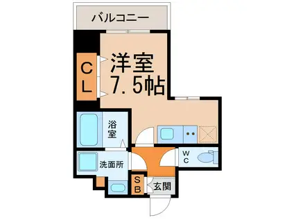 アビタシオン今池マルシェ(ワンルーム/7階)の間取り写真