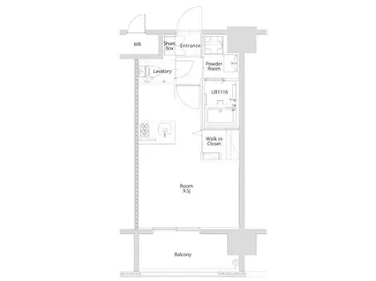 エンクレスト博多PARKSIDE(ワンルーム/10階)の間取り写真