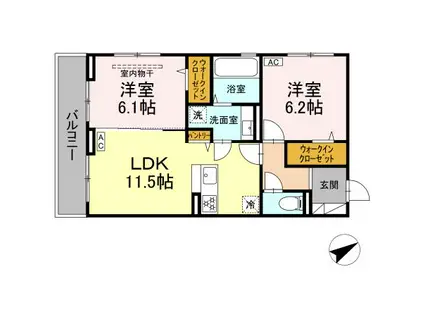 トレビ・フォンタナ(2LDK/1階)の間取り写真