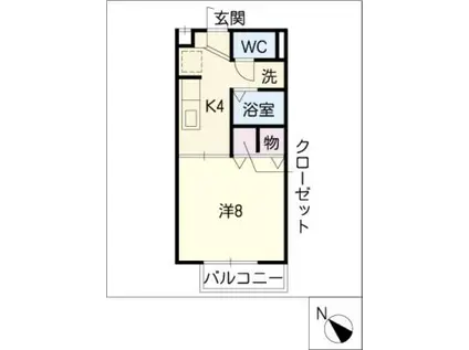 サニーハウス棚橋(1K/2階)の間取り写真