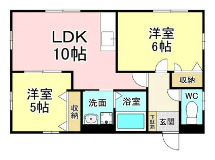 ナチュラルハイム(2LDK/1階)の間取り写真