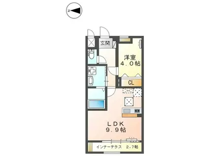 グレイスフル(1LDK/1階)の間取り写真