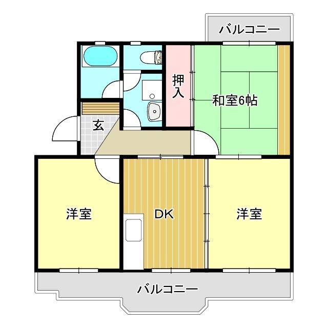 ブレッシングヒルズ(3DK/3階)の間取り写真
