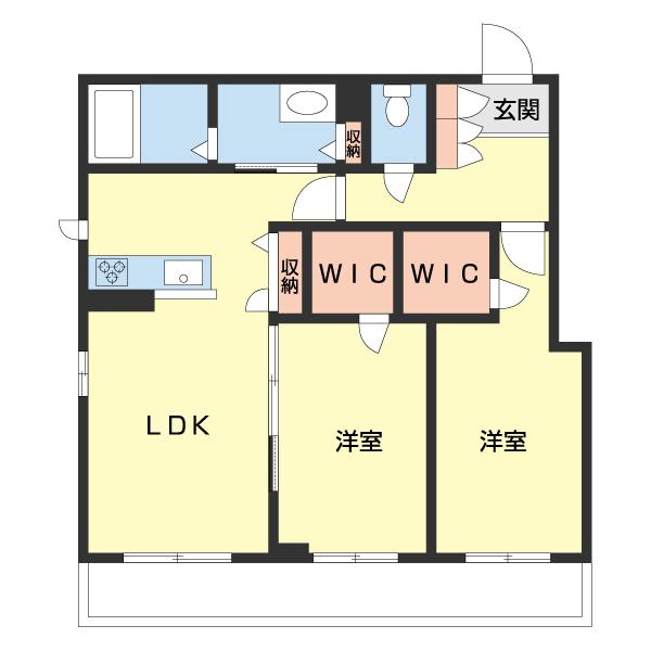ベレオ和歌山駅東(2LDK/3階)の間取り写真