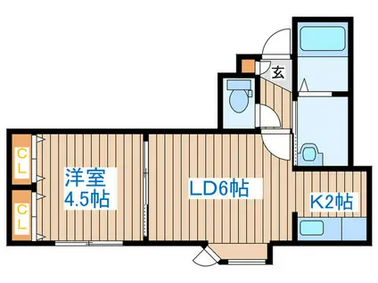 LEE SPACE 発寒3条(1LDK/1階)の間取り写真