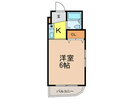 第一インテリジェントビル(1K/6階)の間取り写真