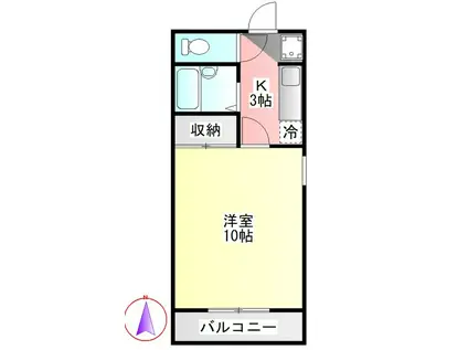 第6ハイツタマキ(1K/3階)の間取り写真