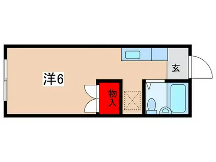 第二神蔵ハイツ(ワンルーム/2階)の間取り写真