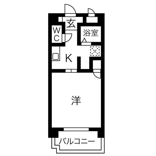 アーリエス原(1K/4階)の間取り写真