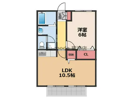 ウエストグロウヴ(1LDK/2階)の間取り写真