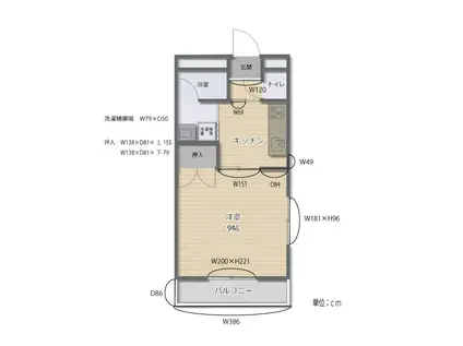 アネックス小白川(1DK/1階)の間取り写真