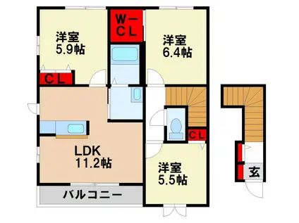 ビューコートM(3LDK/2階)の間取り写真