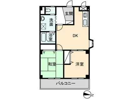 リュウセン五井(2DK/3階)の間取り写真