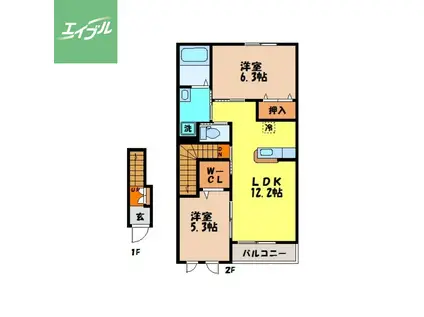 フォレストヴィラ(2LDK/2階)の間取り写真