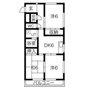 吉平ハイツ(3DK/2階)の間取り写真